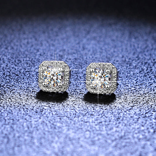 Aretes Circón Cuadrado Plata de Ley