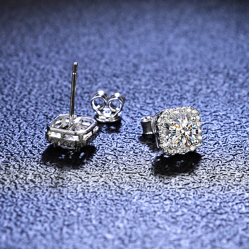 Aretes Circón Cuadrado Plata de Ley