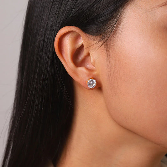 Aretes Circón Acero Inoxidable