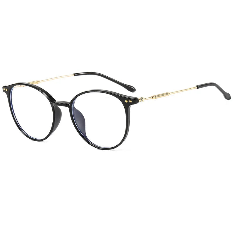 Gafas Redondas Negro Retro Ultraligeras