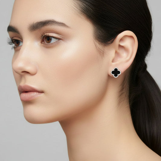 Aretes Trébol Acero Inoxidable