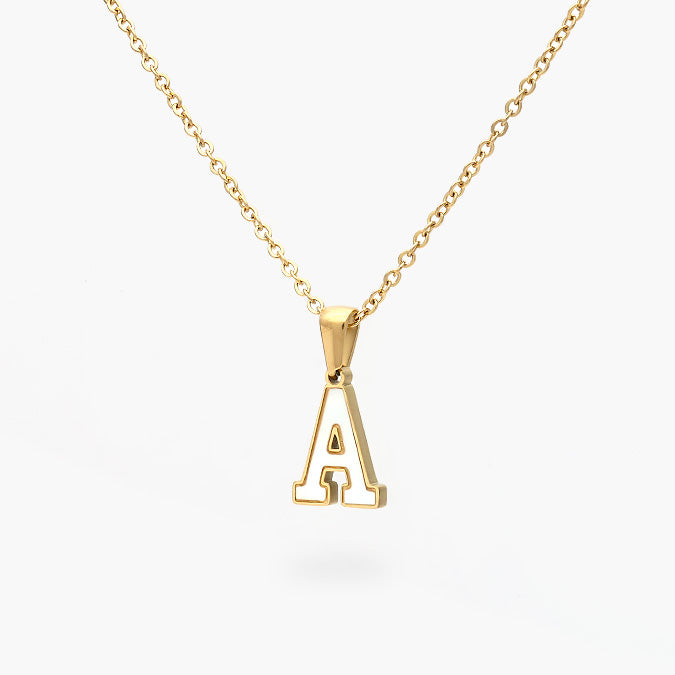 Collar Letra  A Acero Inoxidable