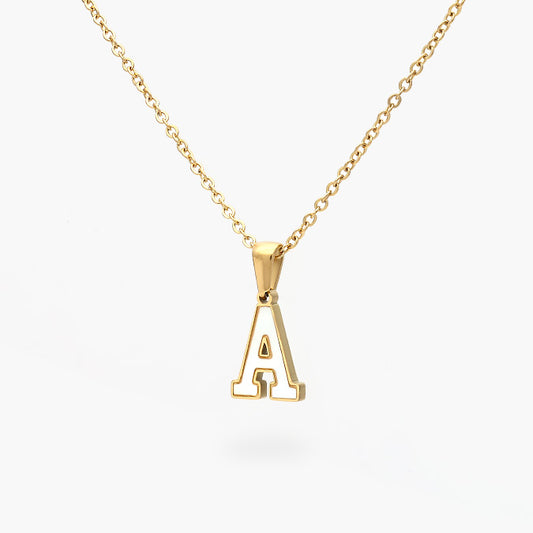 Collar Letra  A Acero Inoxidable