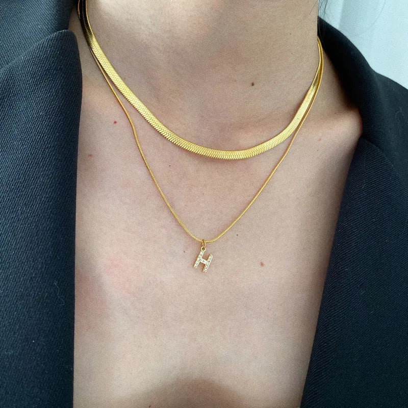 Collar Letra Doble Acero Inoxidable