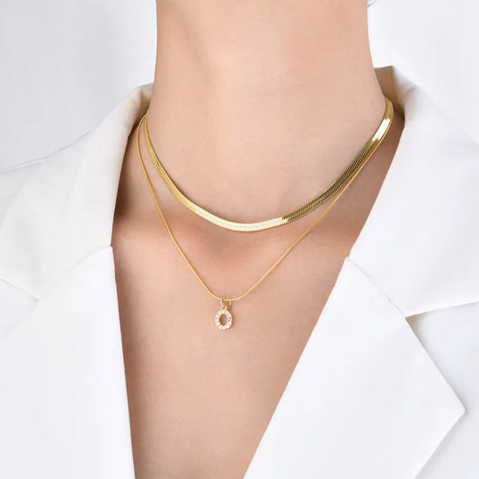 Collar Letra Doble Acero Inoxidable