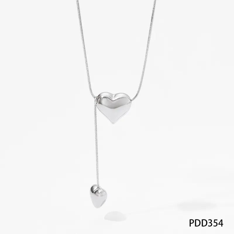 Collar Corazones Acero Titanio