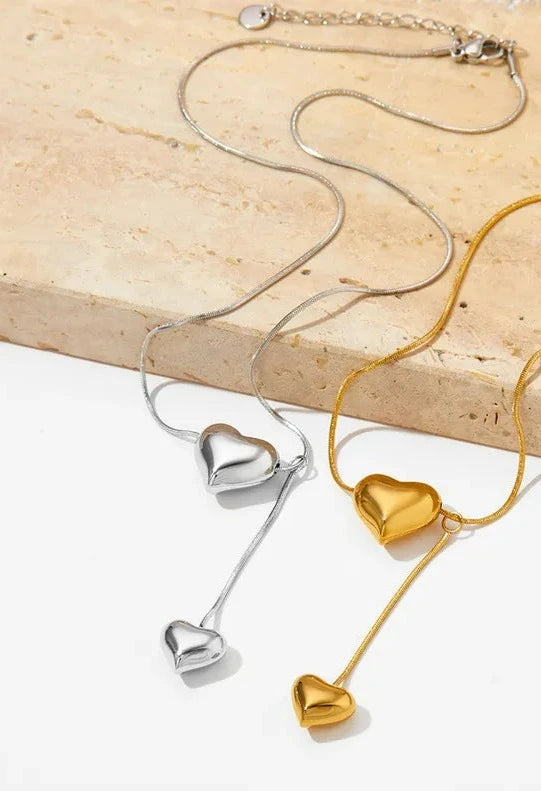 Collar Corazones Acero Titanio