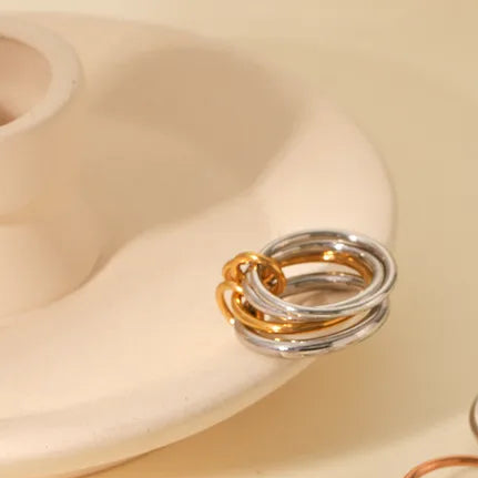 Anillo Bicolor Acero Inoxidable