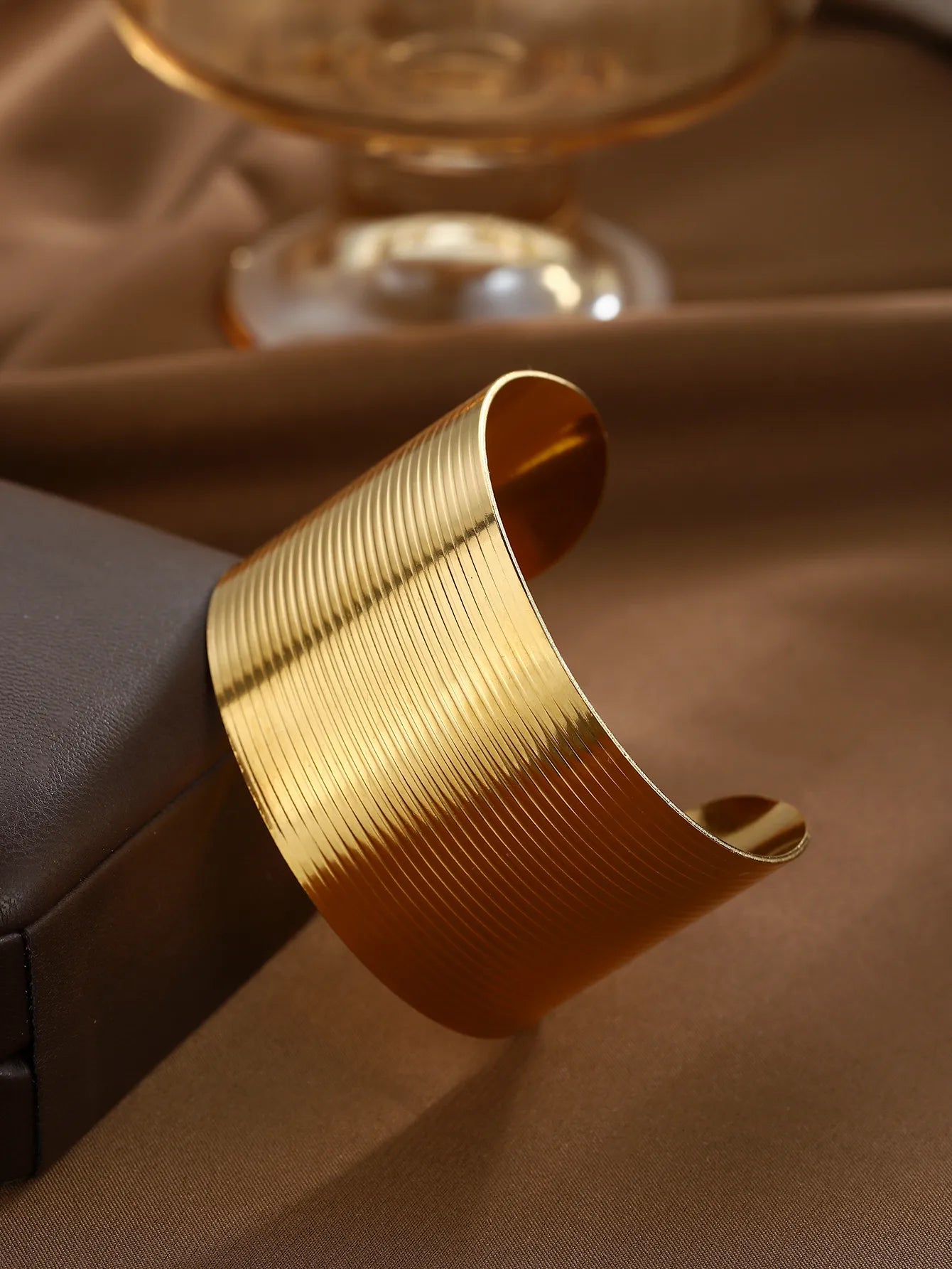 Pulsera Gruesa Rayas Acero Inoxidable