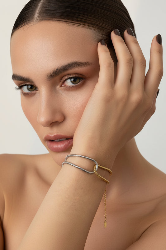 Pulsera Bicolor Acero Inoxidable