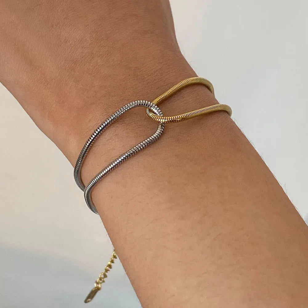 Pulsera Bicolor Acero Inoxidable