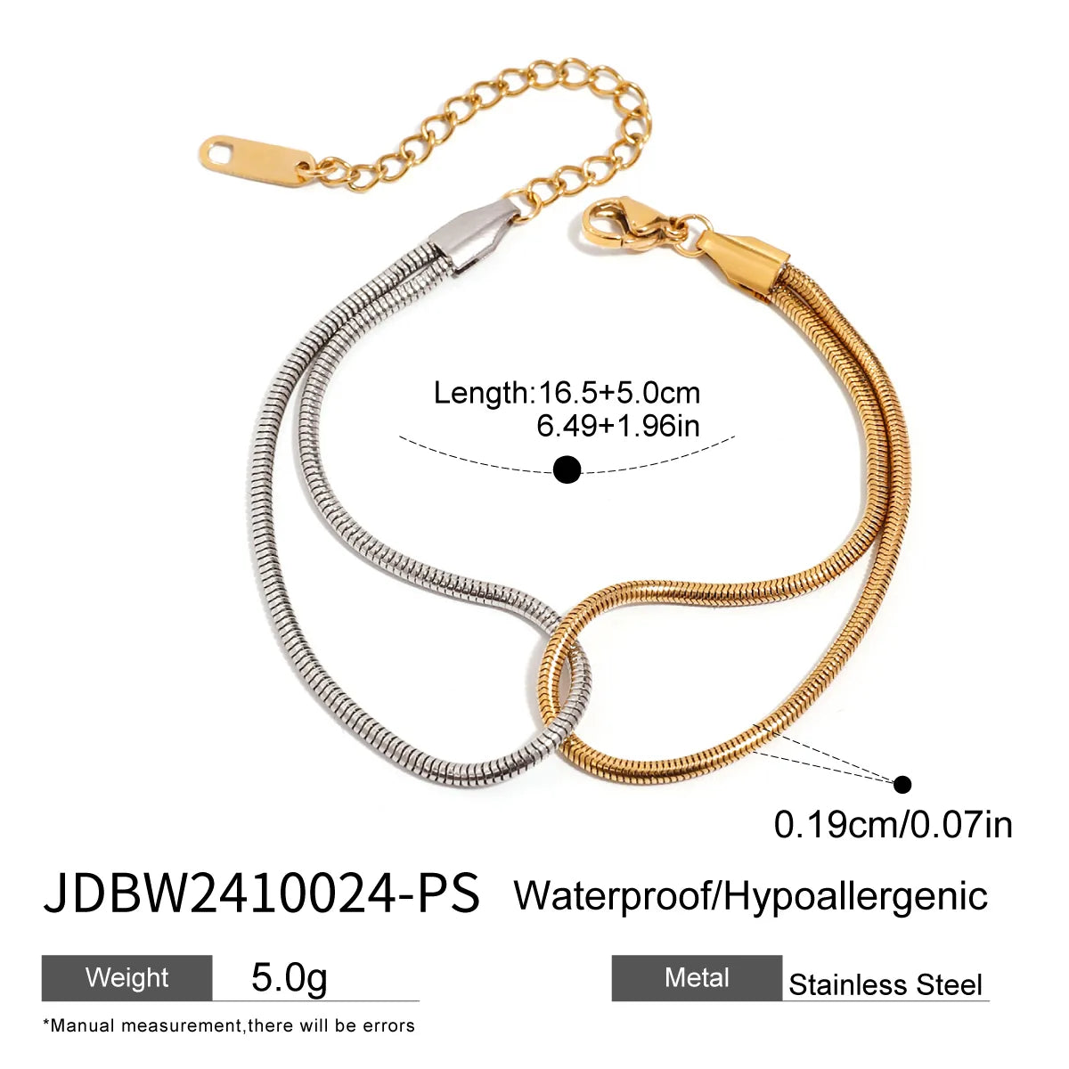 Pulsera Bicolor Acero Inoxidable