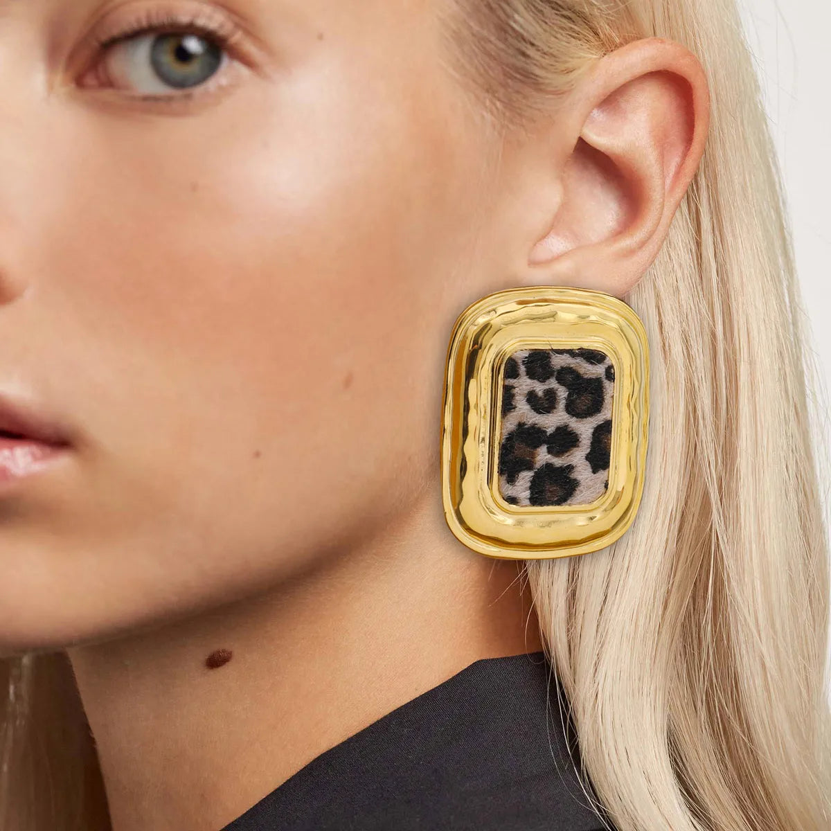 Aretes Leopardo Acero Inoxidable