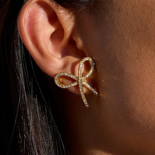 Aretes Moño Acero Inoxidable