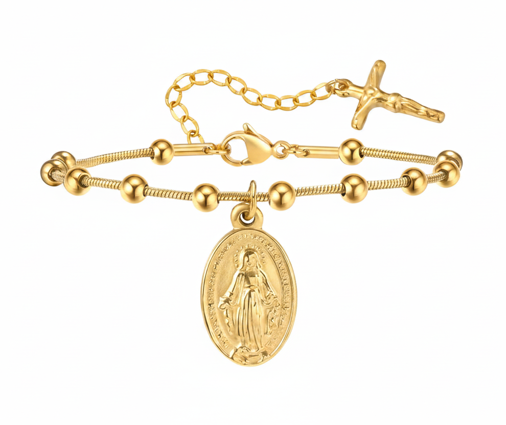 Pulsera Virgen María Acero Inoxidable