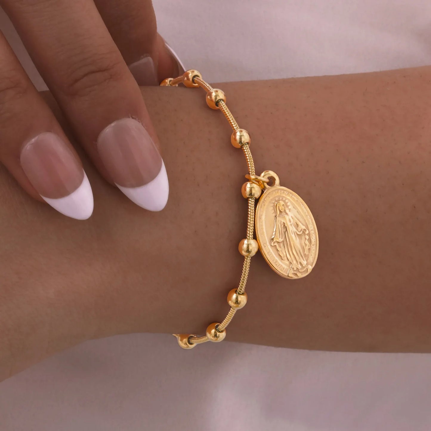 Pulsera Virgen María Acero Inoxidable