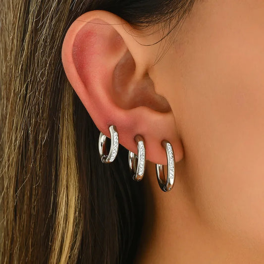 Set Arracadas Acero Inoxidable
