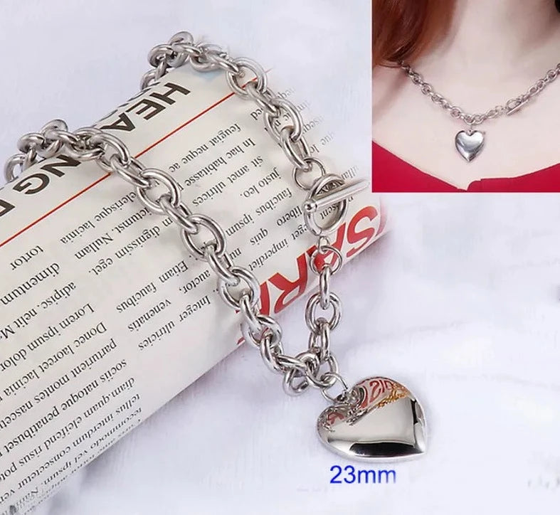 Collar Cadena Corazón Acero Inoxidable