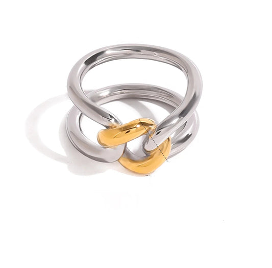 Anillo Bicolor Acero Inoxidable