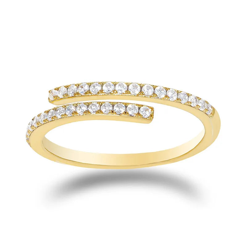 Anillo Abierto Dorado Plata Esterlina S925
