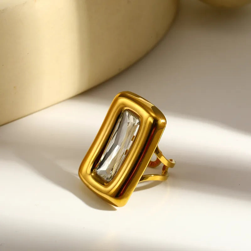 Anillo Abierto Rectangular Acero Inoxidable