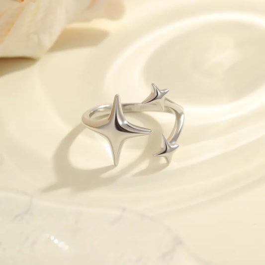 Anillo Estrellas Acero Inoxidable