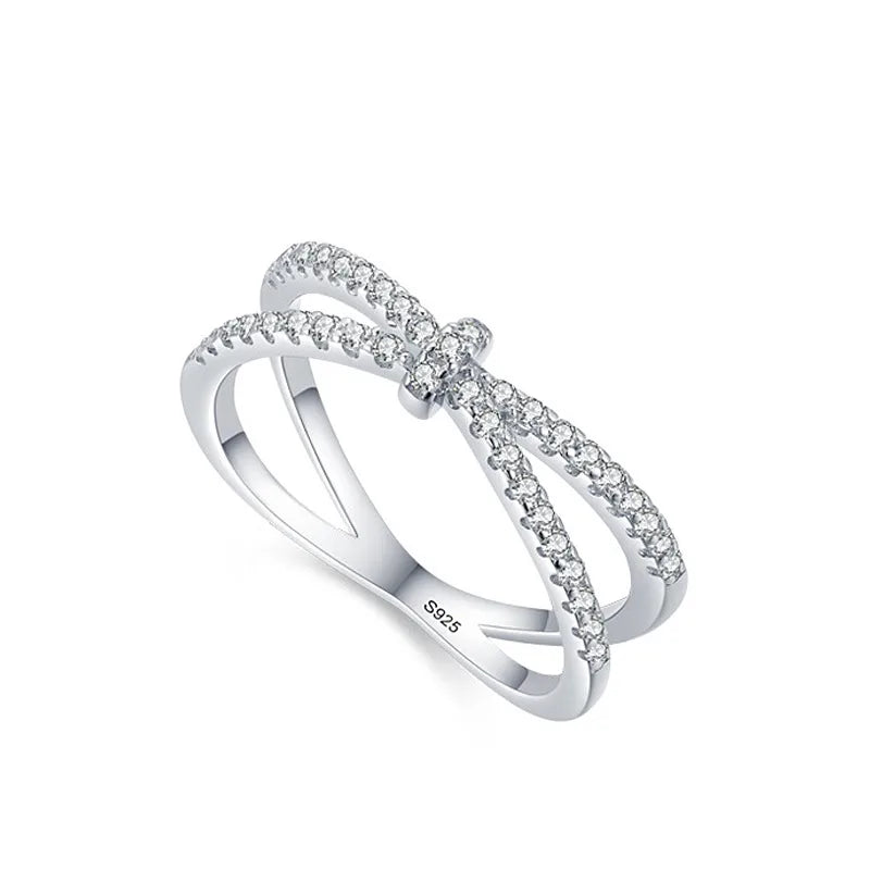 Anillo Cruzado Plata Esterlina
