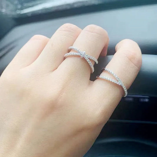 Anillo Cruzado Plata Esterlina