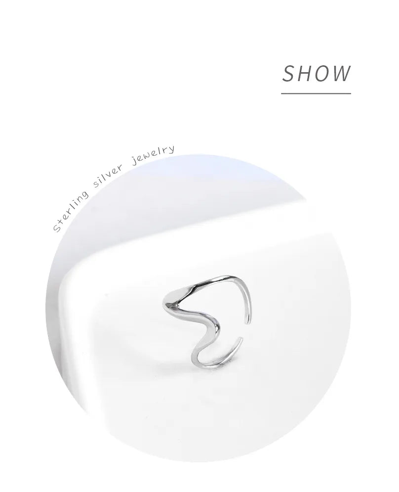 Anillo Ondulado Plata Esterlina S925