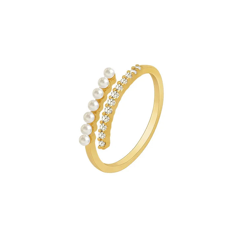 Anillo Elegante Perlas Plata S925
