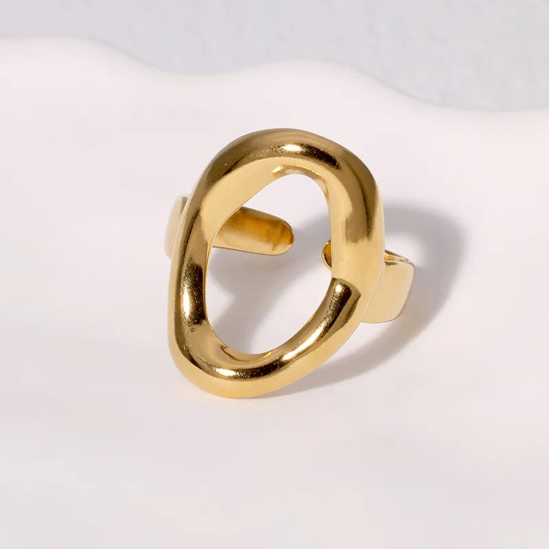 Anillo Abierto Dorado Acero Inoxidable