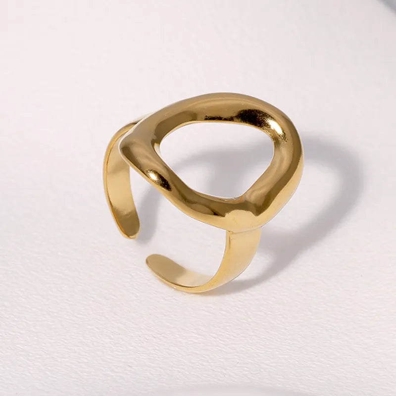 Anillo Abierto Dorado Acero Inoxidable