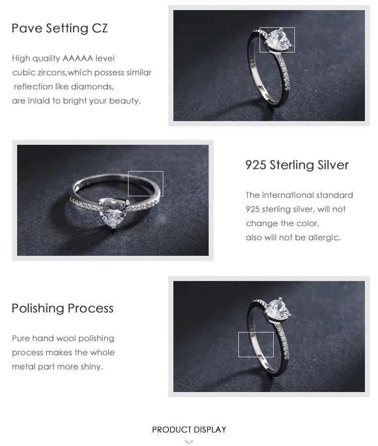 Anillo Corazón Plata Esterlina