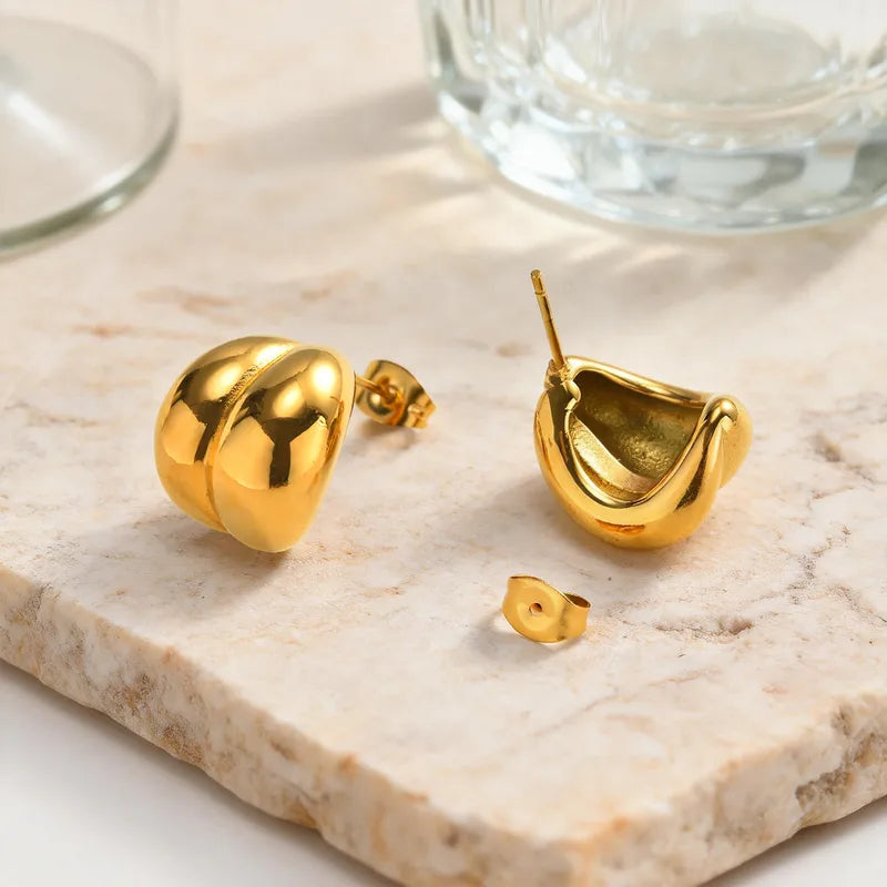 Aretes Dorados Acero Inoxidable
