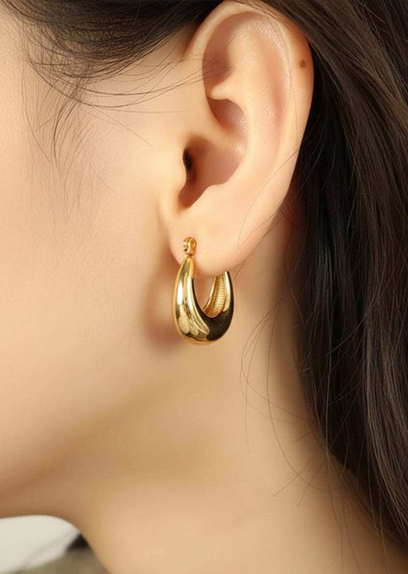 Aretes Dorados Acero Inoxidable