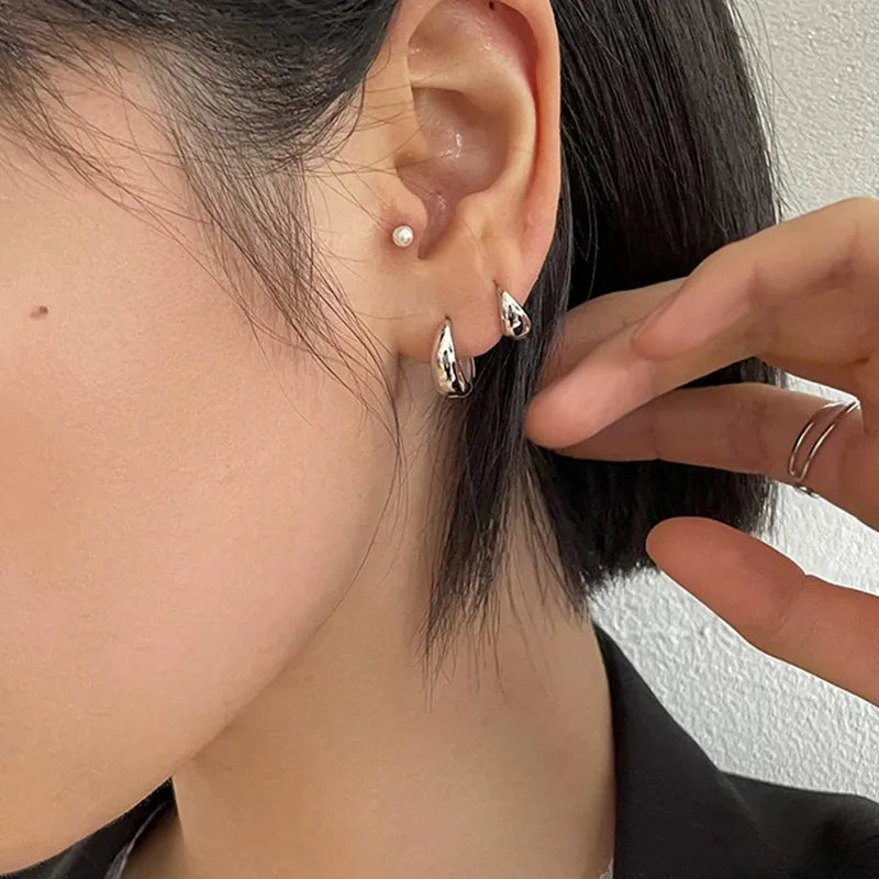 Arracadas Básico Circulo Acero Inoxidable