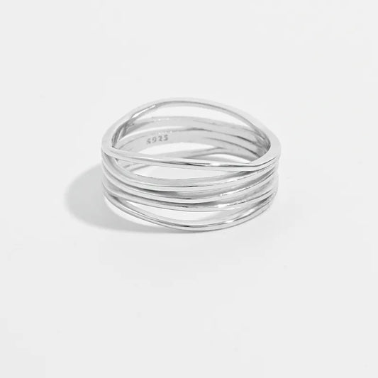 Anillo Líneas Plata De Ley 925
