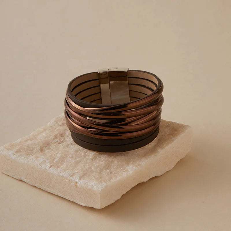 Brazalete Bohemio Cuero Artificial