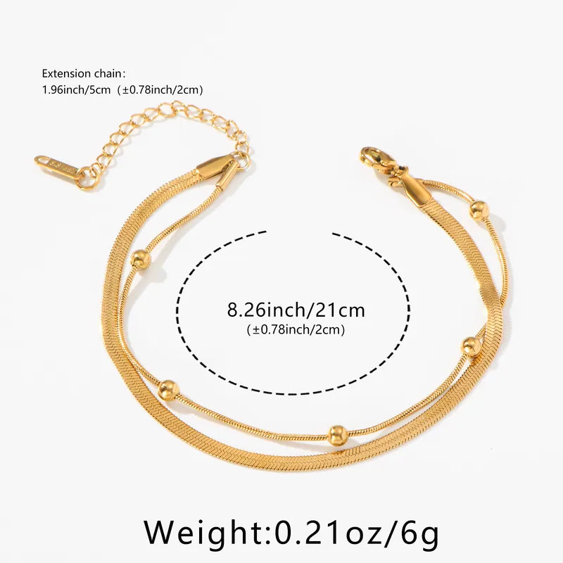 Pulsera Doble Bolitas Acero Inoxidable
