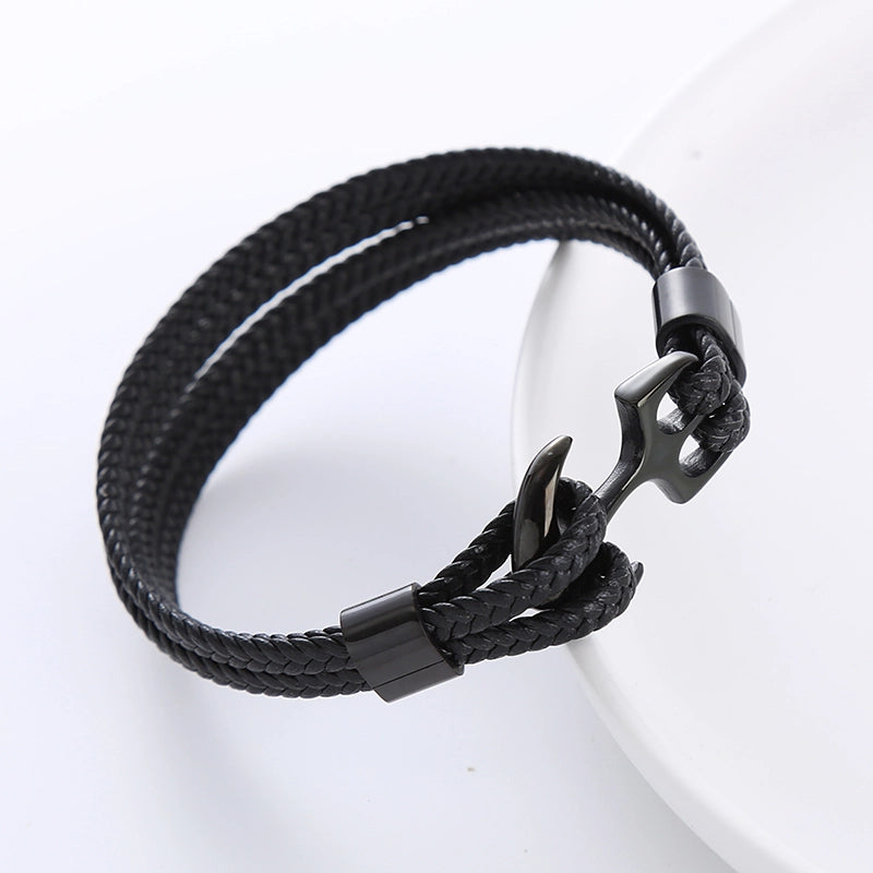Pulsera Ancla Trenza Acero Inoxidable