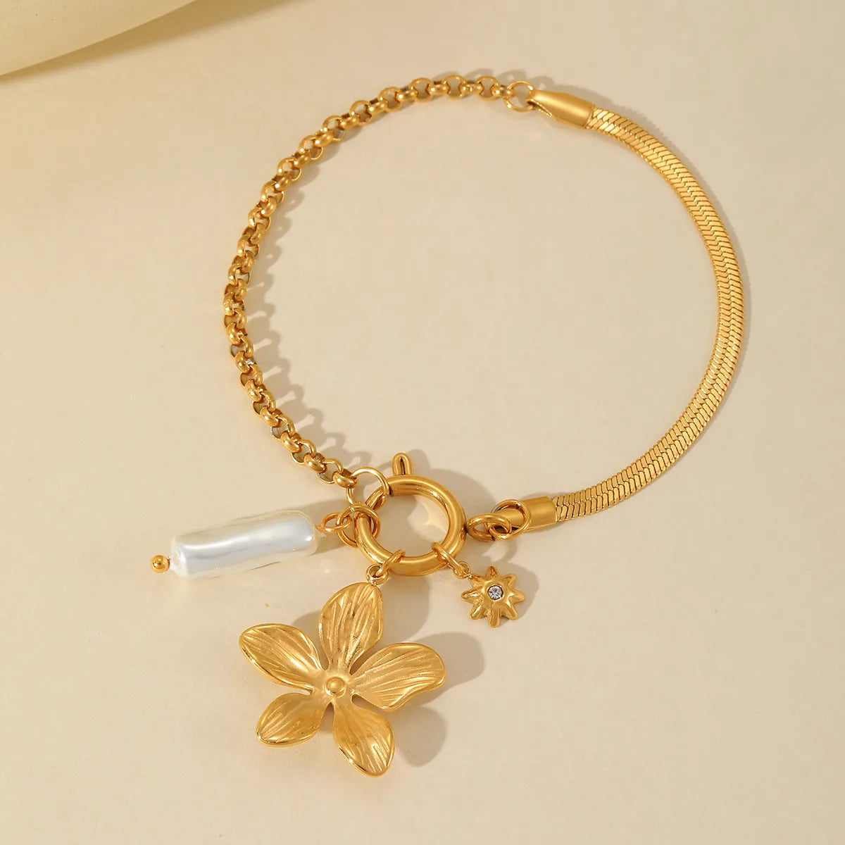 Pulsera Flor Acero Inoxidable