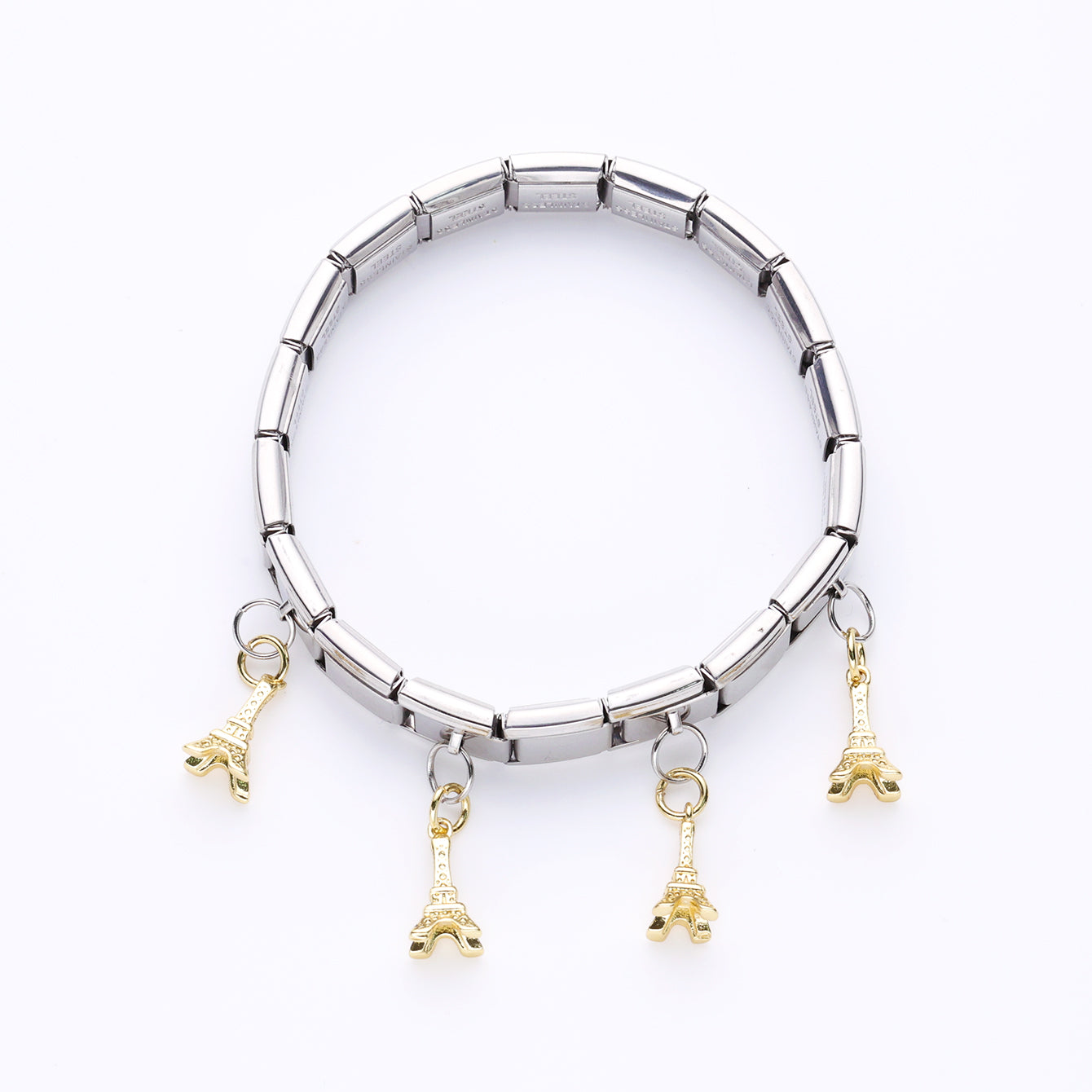 Pulsera Italiana Torre Eiffel Acero Inoxidable