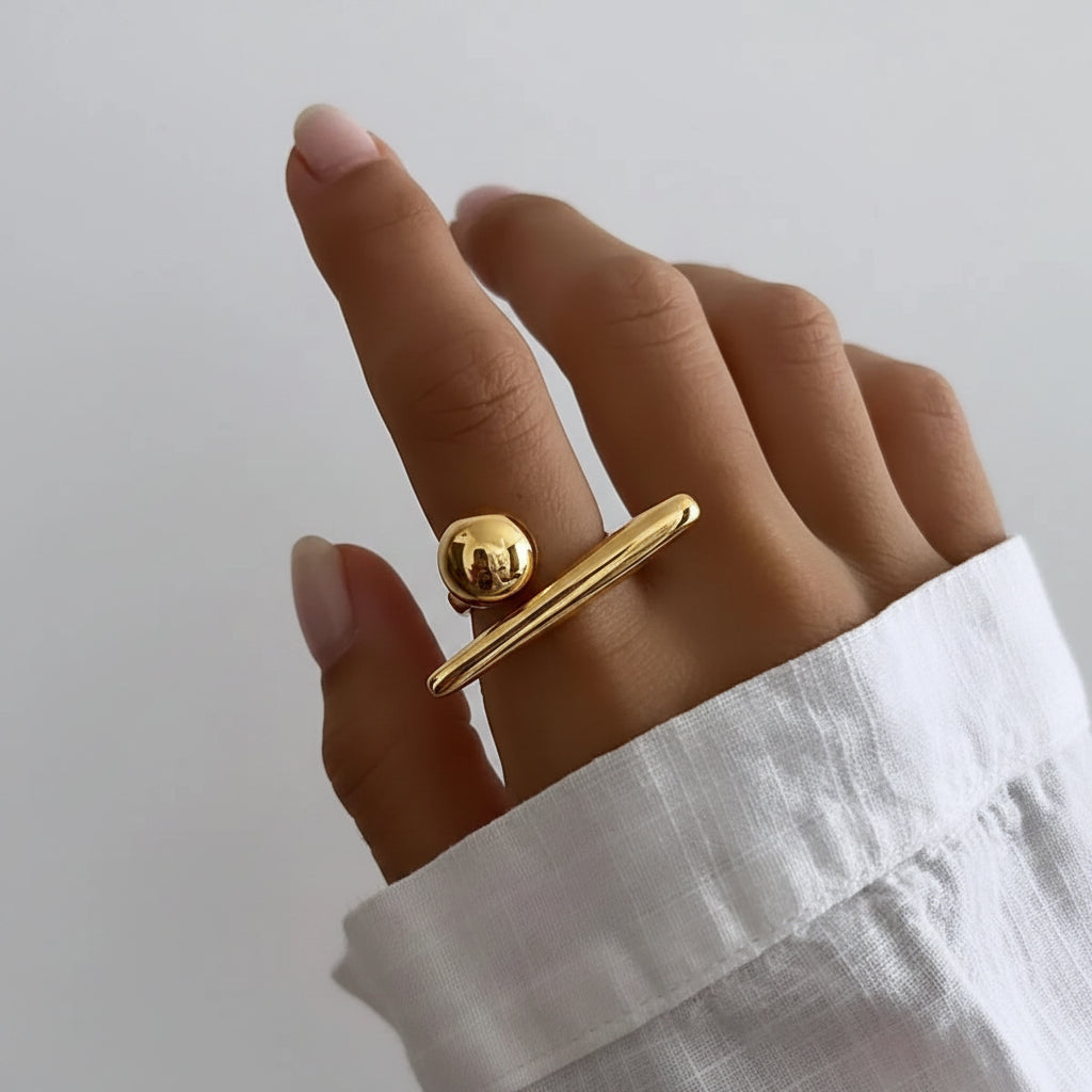 Anillo Bola Línea Acero Inoxidable