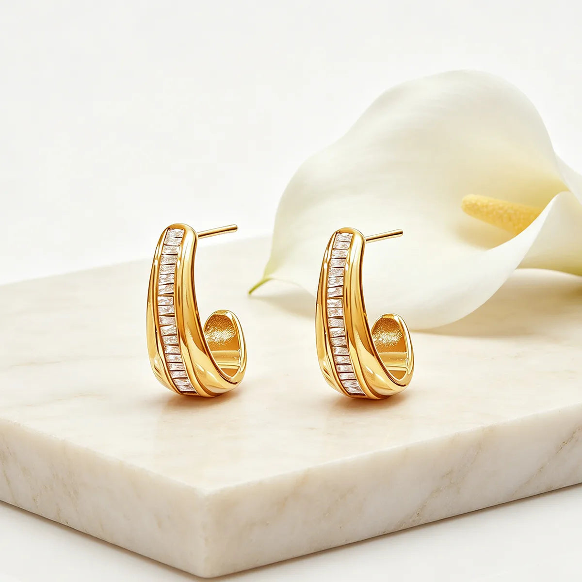 Aretes Circón Acero Inoxidable