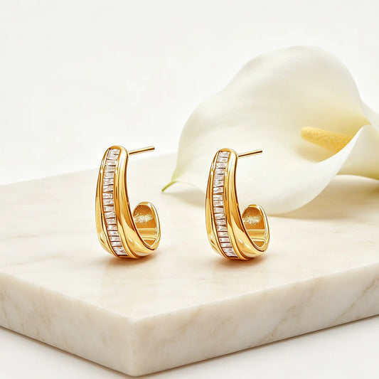 Aretes Circón Acero Inoxidable