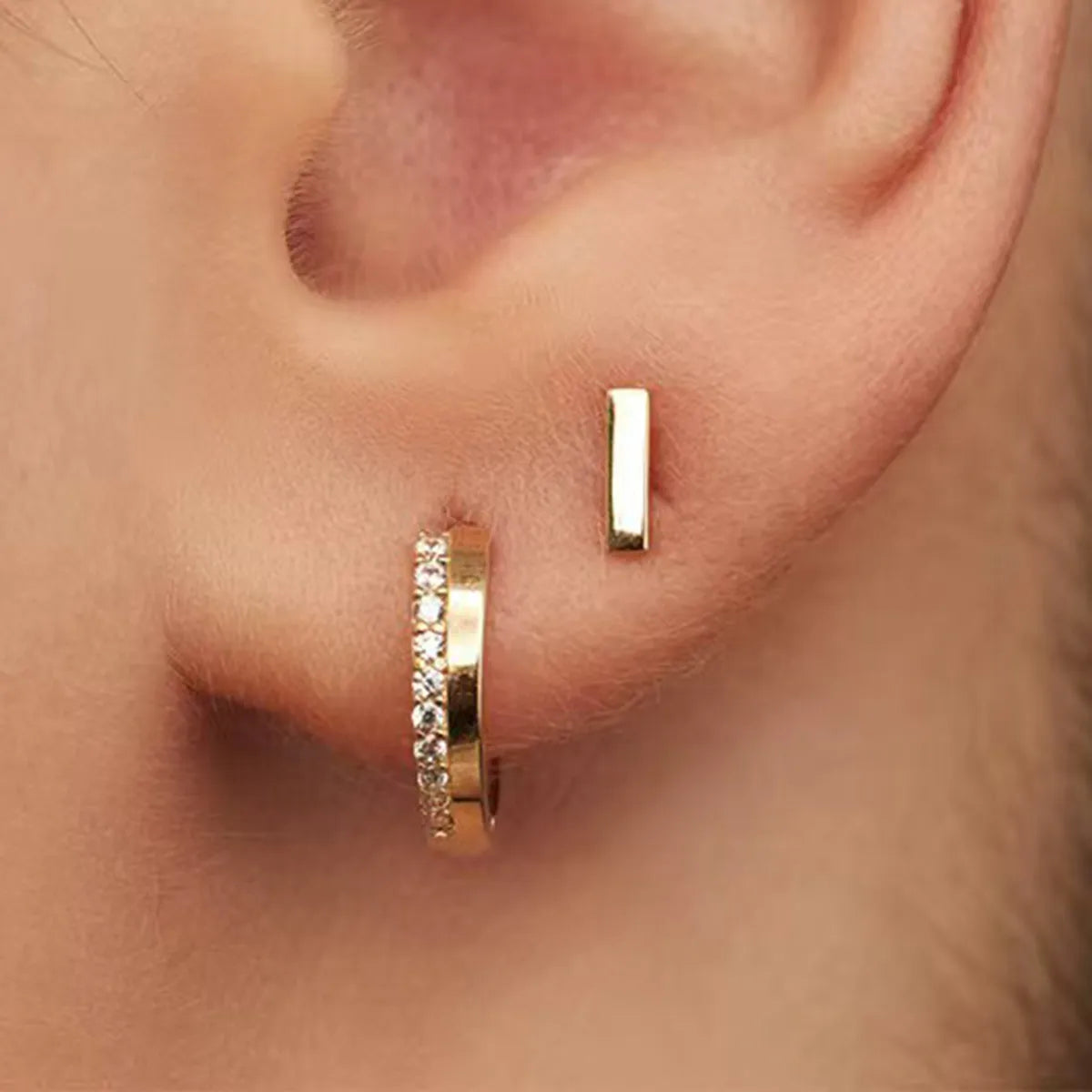 Arracadas Pequeñas Circón Dorado Plata 925