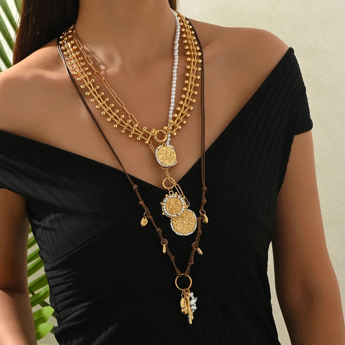 Collar Bohemio Cuero Aleación