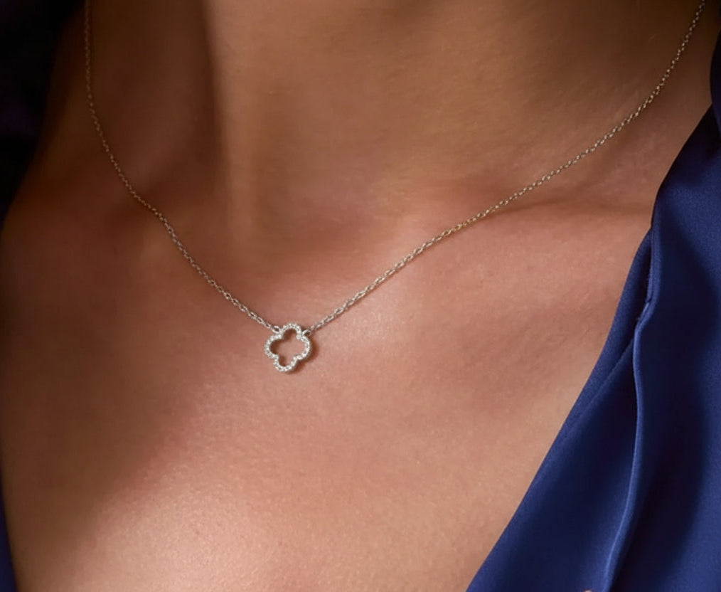 Collar Trébol Plata 925
