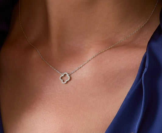 Collar Trébol Plata 925