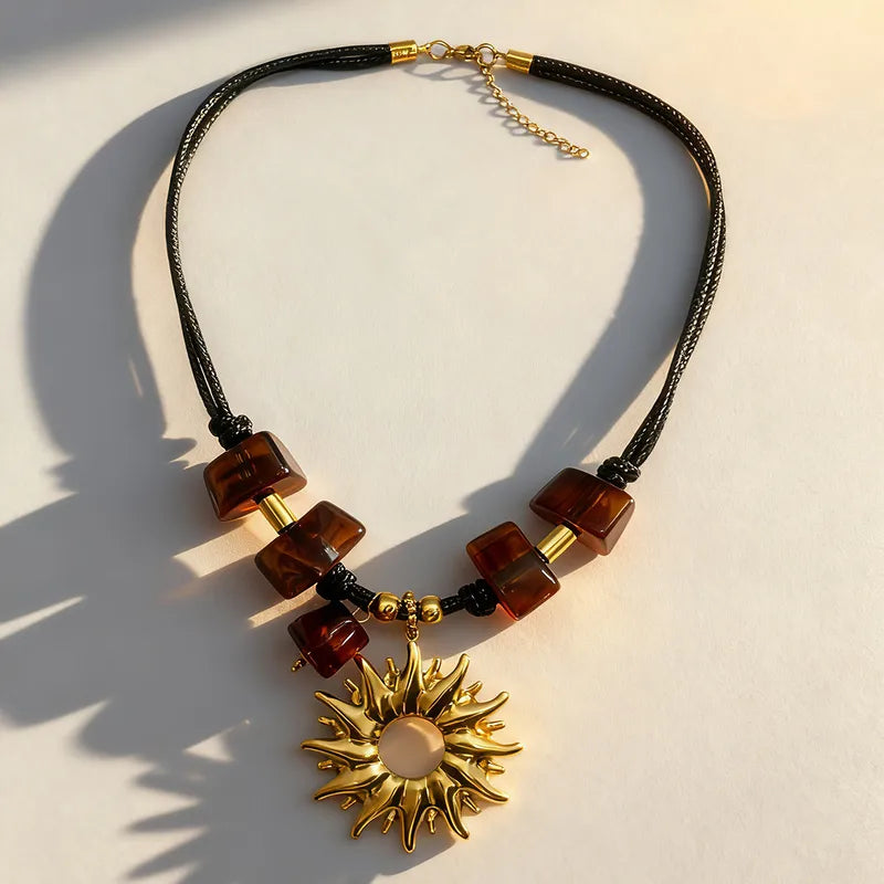 Collar Sol Acero Inoxidable Resina